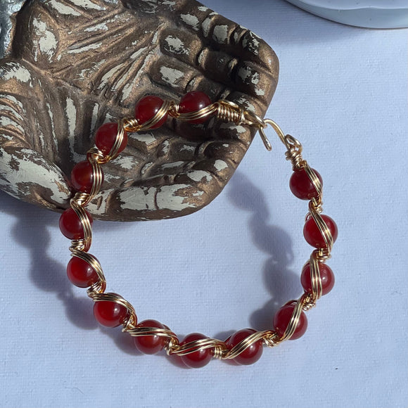 Carnelian Wire Wrapped Bracelet