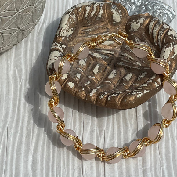 Rose Quartz Wire Wrapped Bracelet