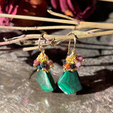 Malachite & Tourmaline Earings