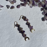 Moon Charm Crystal Chip Earings